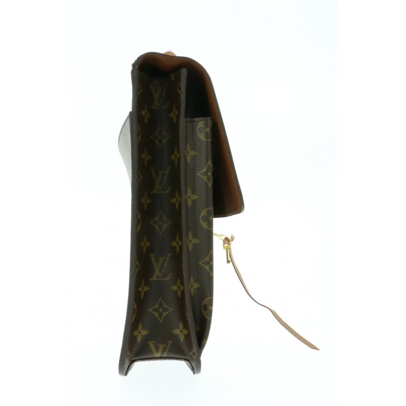 Porta-documentos Louis Vuitton Sabana en lona a cuadros y cuero marrón